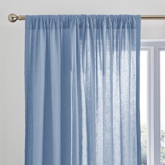 Cotton Linen Slot Top Voile Curtains