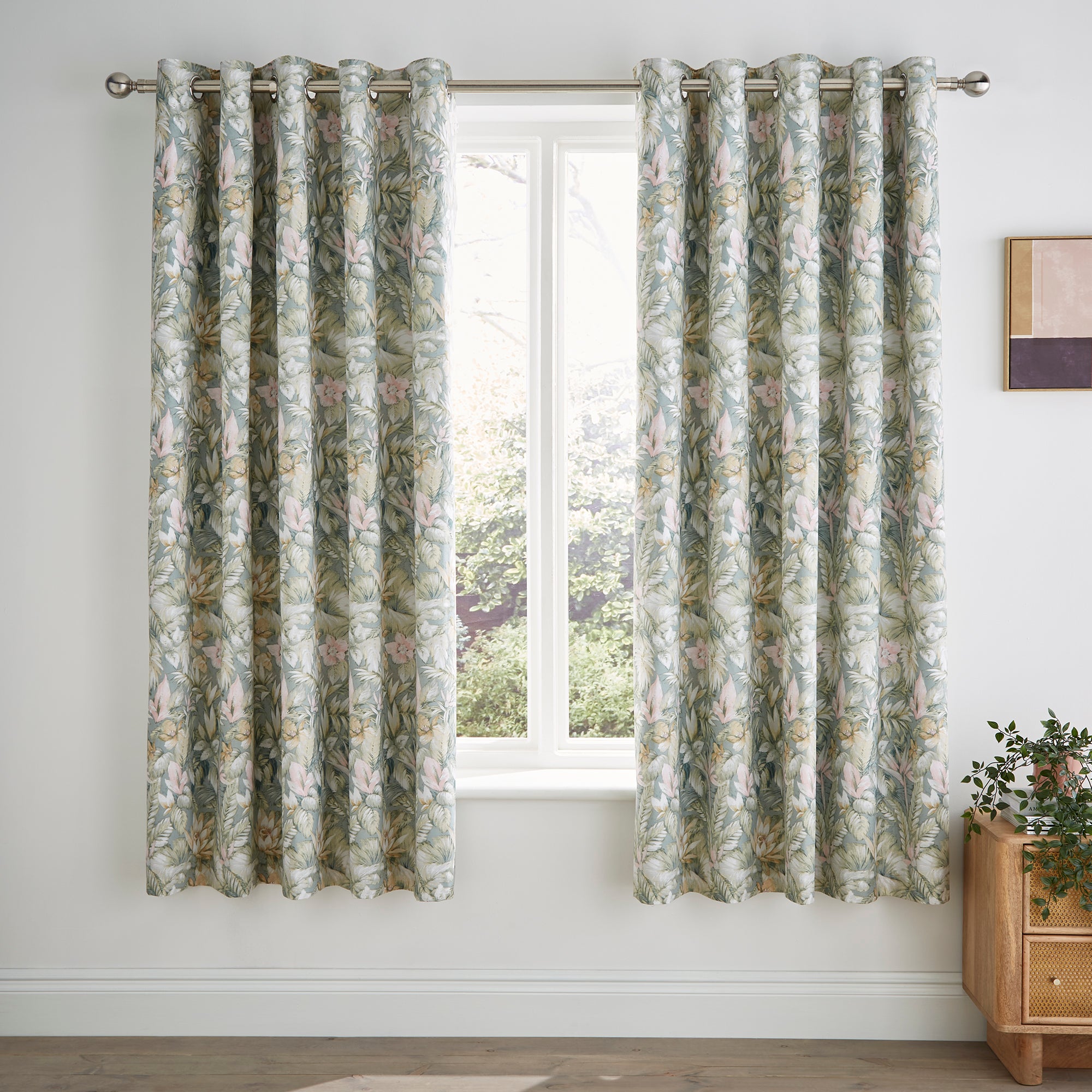 Soft Tropics Blackout Eyelet Curtain 