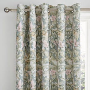 Soft Tropics Blackout Eyelet Curtains