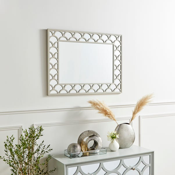 Patterned Edge Rectangle Overmantel Wall Mirror image 1 of 3