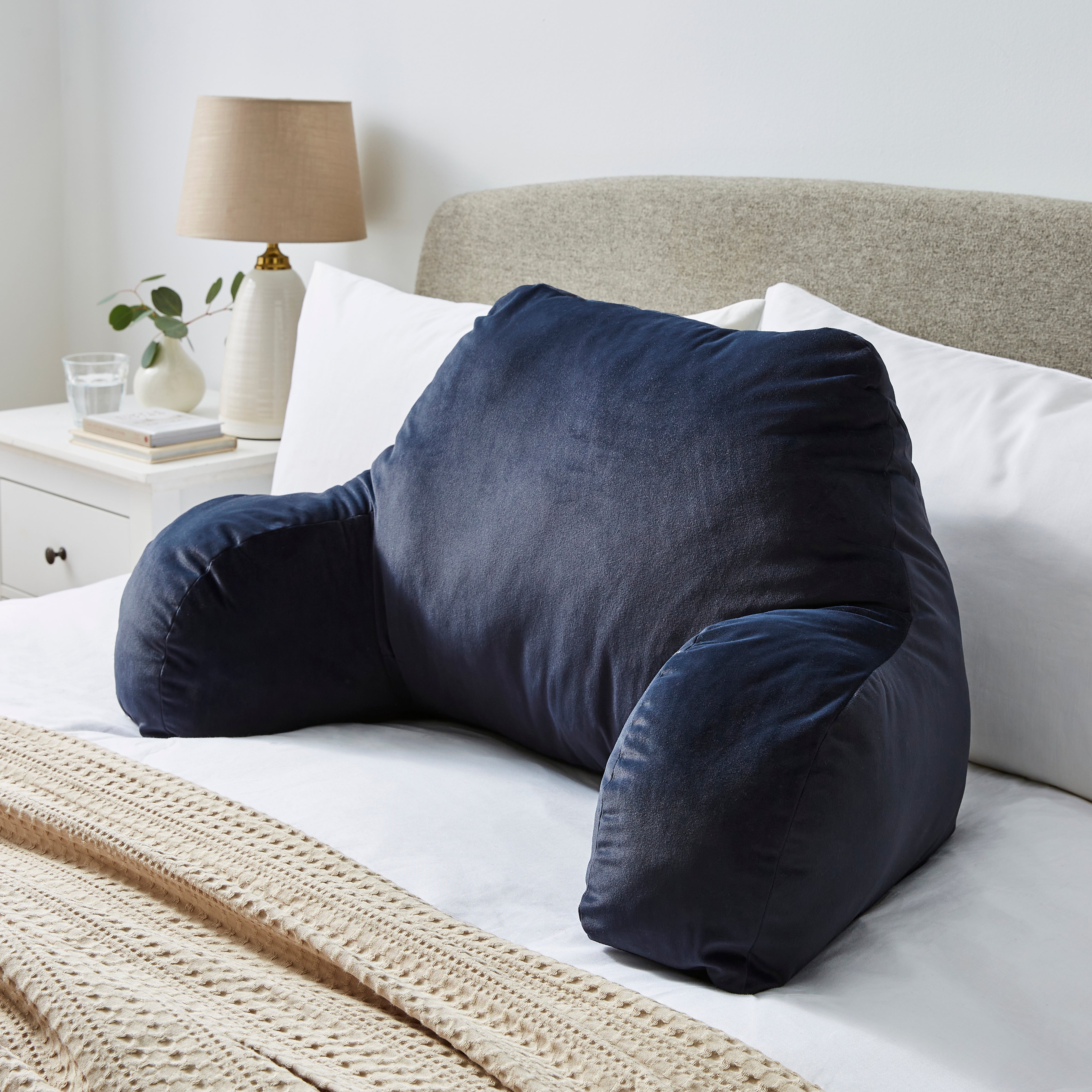 Velour Cuddle Cushion Navy Blue