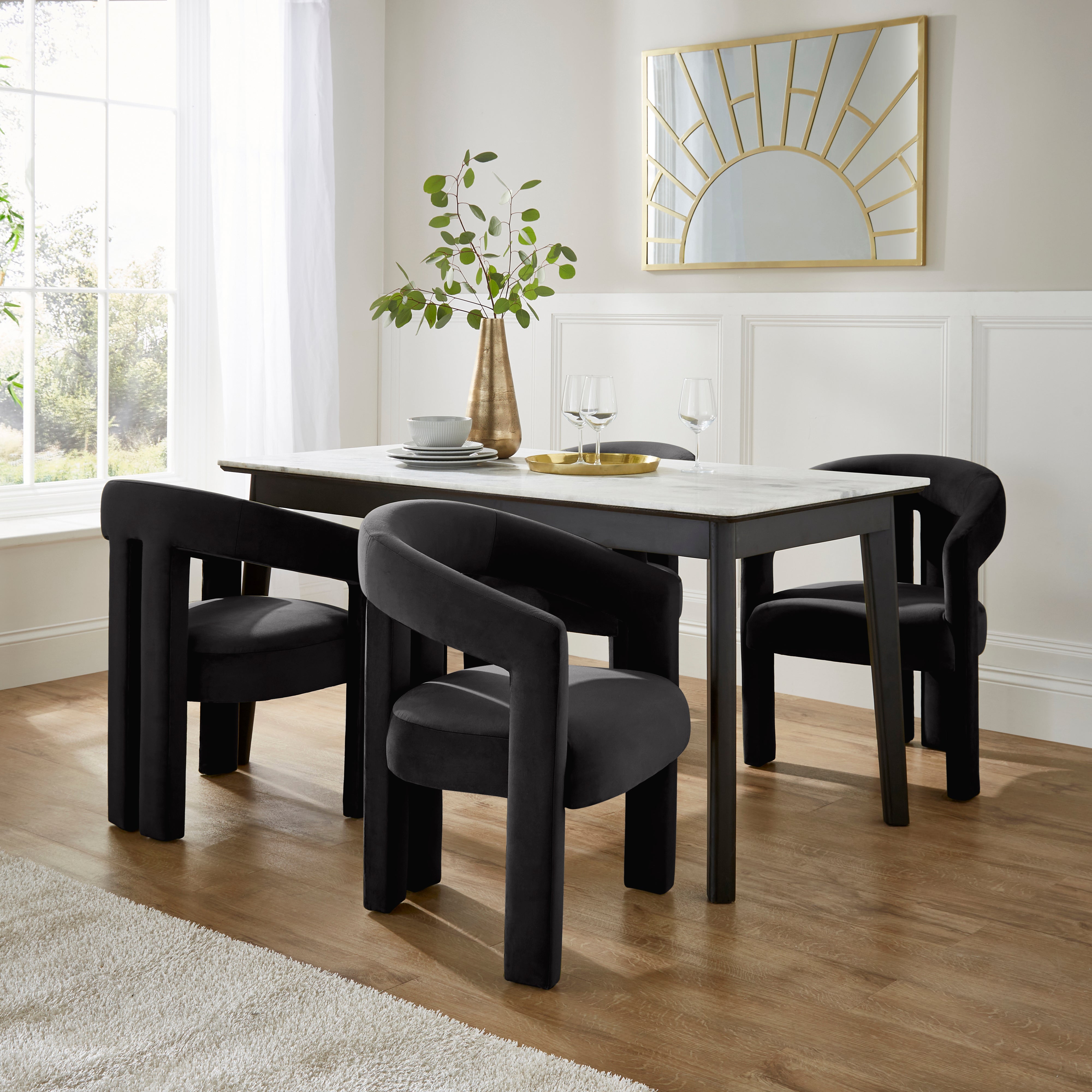 Lucilla Dining Chair Velvet Black