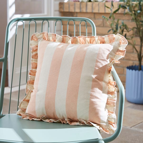Wide Stripe Outdoor Square Cushion image 1 of 4