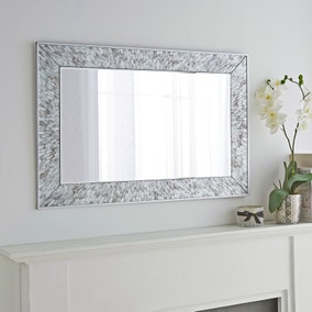 Luxe Tiled Rectangle Overmantel Wall Mirror