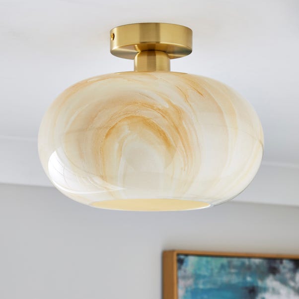 Lacey Alabaster Semi Flush Ceiling Light image 1 of 5