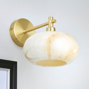 Lacey Alabaster Glass Wall Light
