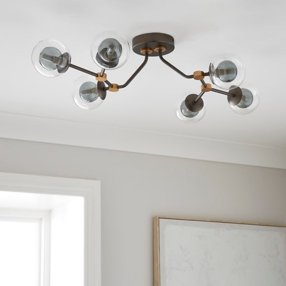 Click to view product details and reviews for Molecular Industrial 6 Light Semi Flush Ceiling Light.