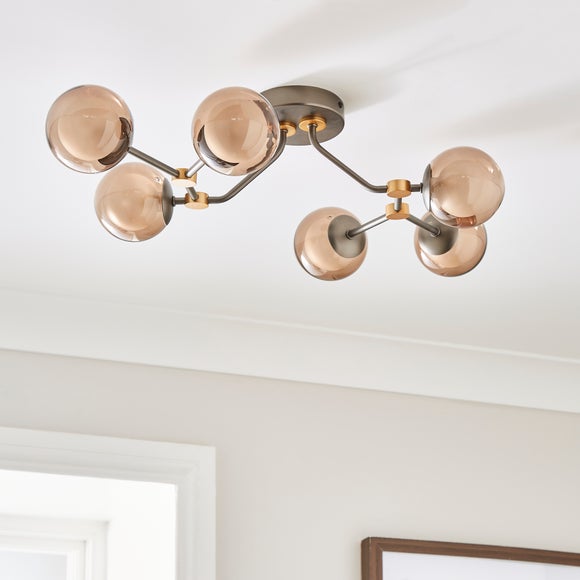 Click to view product details and reviews for Molecular Industrial 6 Light Semi Flush Ceiling Light.