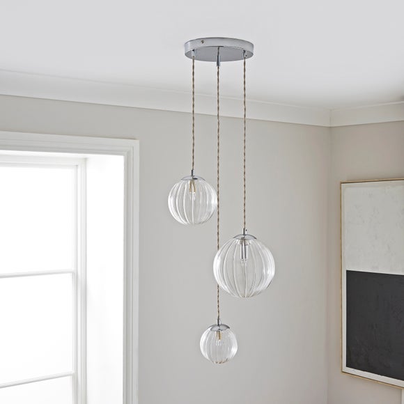 Click to view product details and reviews for Eli Ribbed 3 Light Adjustable Cluster Ceiling Light.