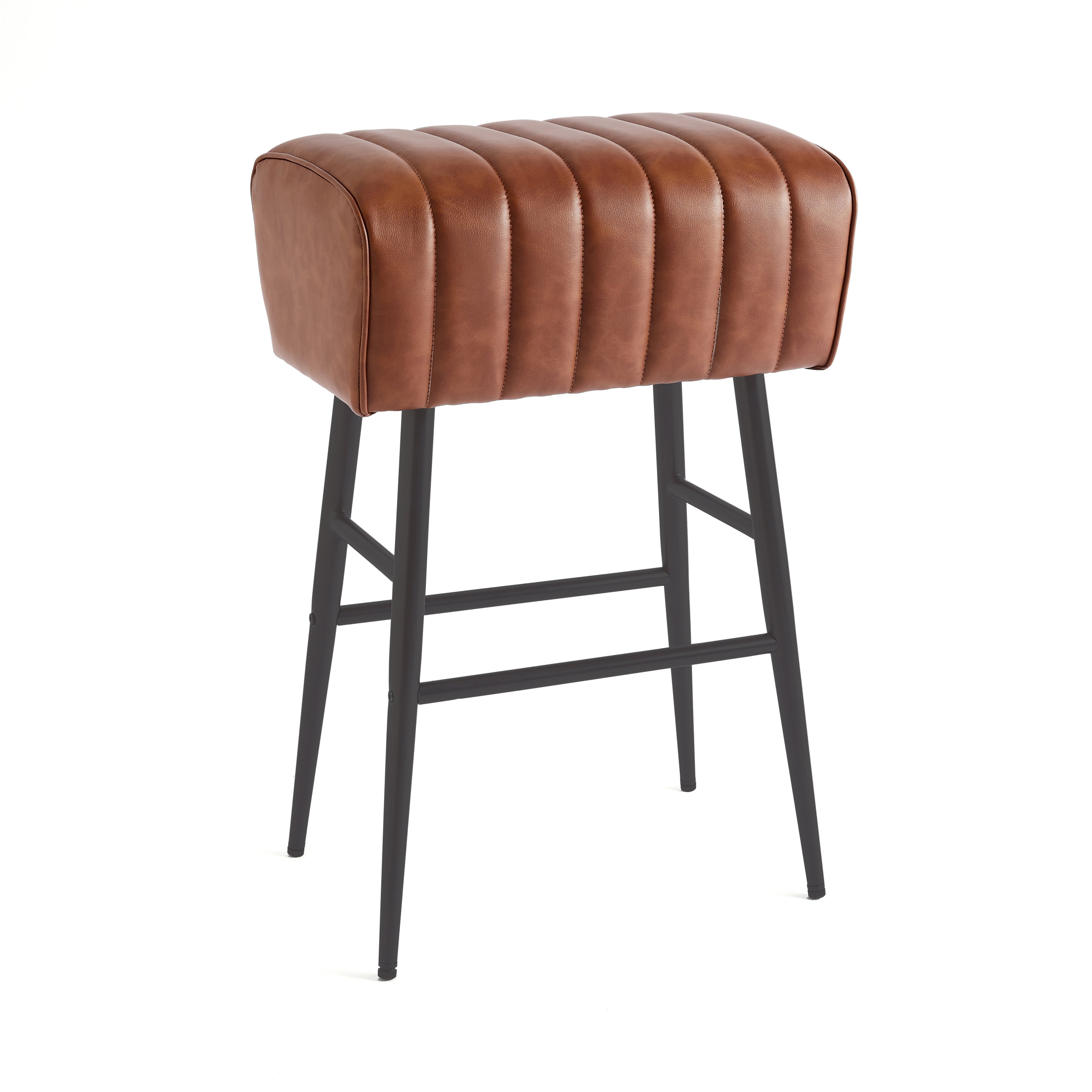 Bude Faux Leather Bar Stool Brown