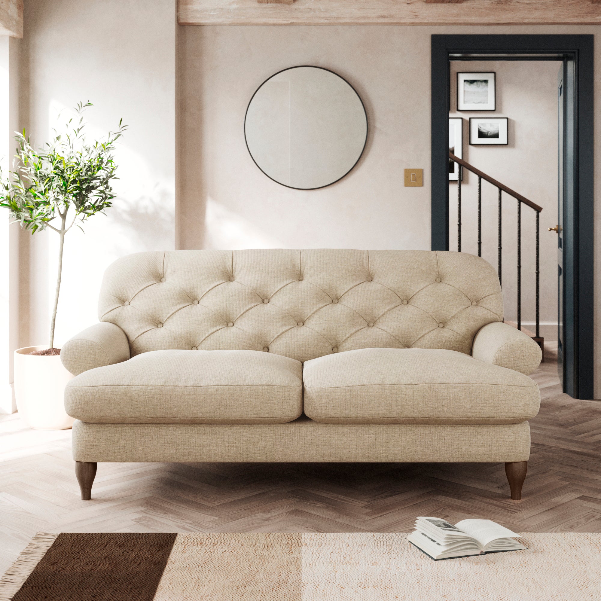 Canterbury 2 Seater Sofa Tonal Weave Natural