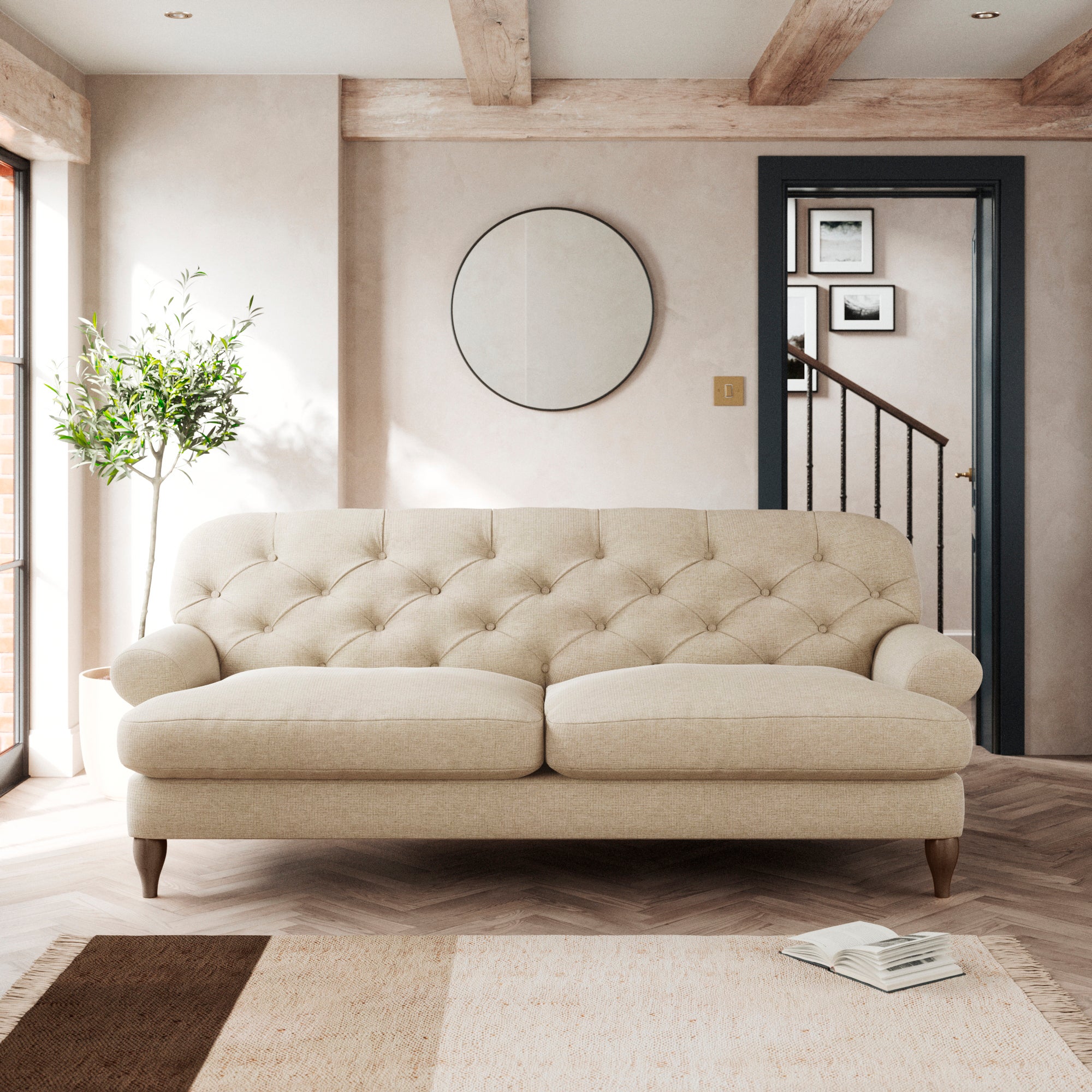 Canterbury 3 Seater Sofa Tonal Weave Natural