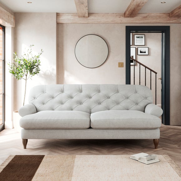 Canterbury 3 Seater Sofa Tonal Weave Silver thumbnail