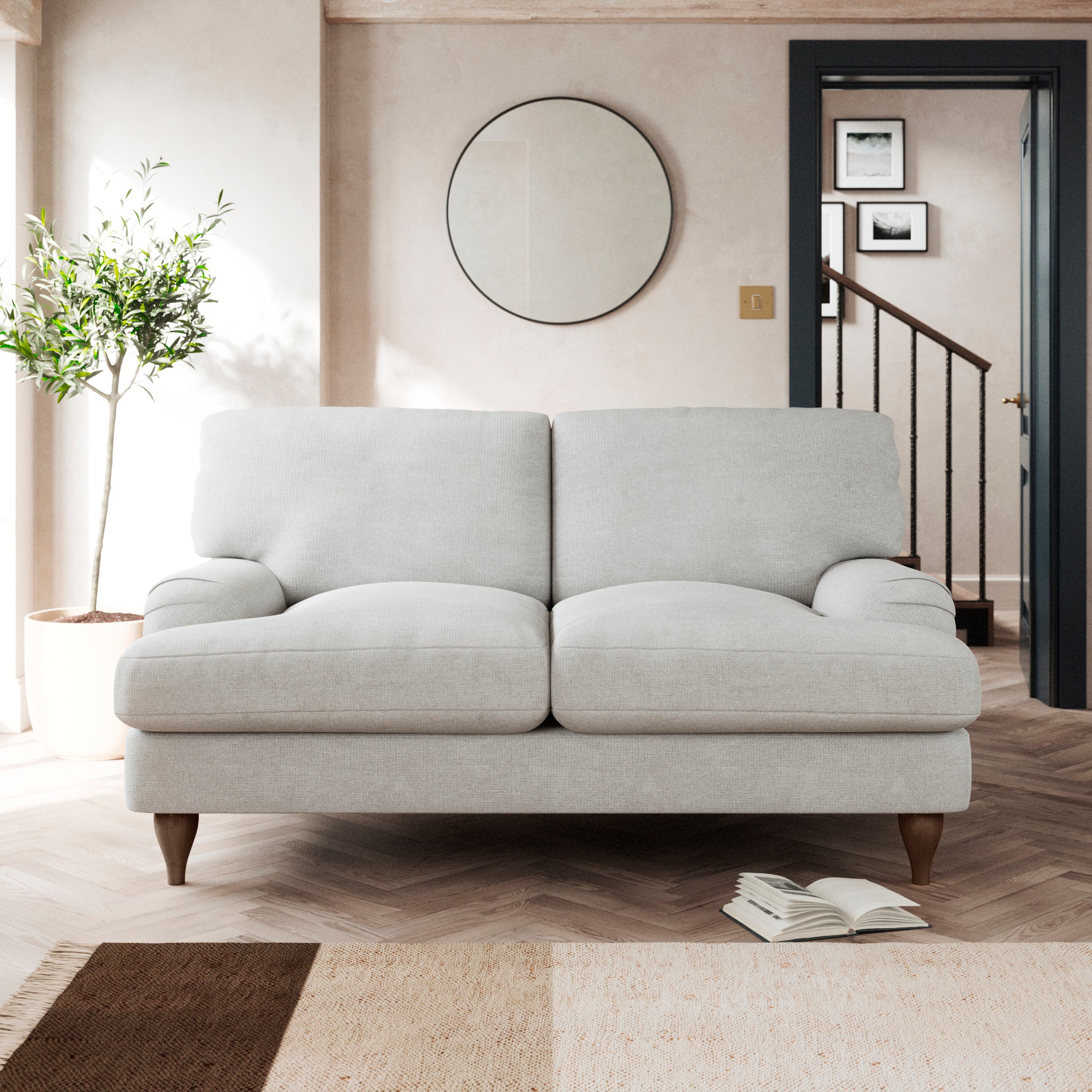 Darwin 2 Seater Sofa Tonal Weave Silver