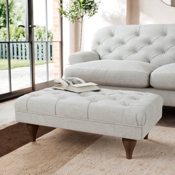 Warwick Footstool Tonal Weave Silver thumbnail