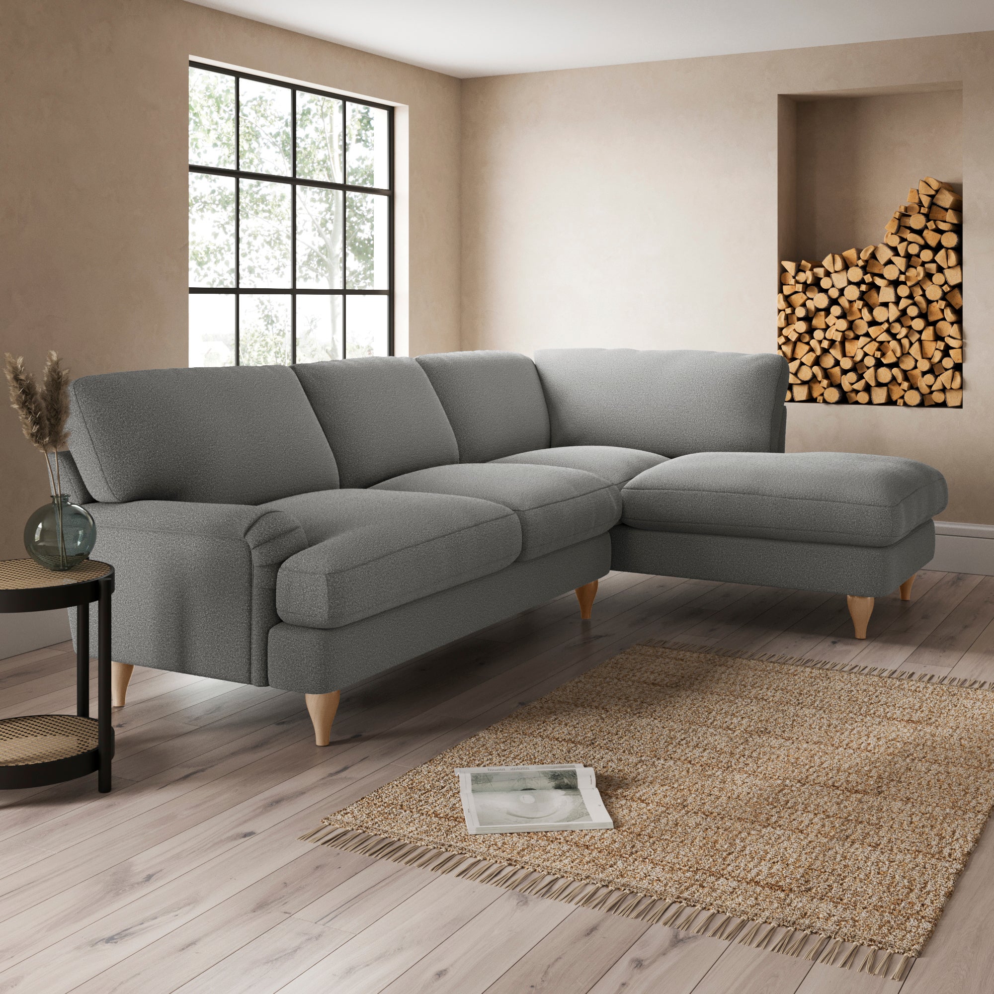 Darwin Corner Chaise Sofa Cosy Marl Soft Granite