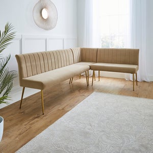 Kendall Corner Dining Bench- Velvet