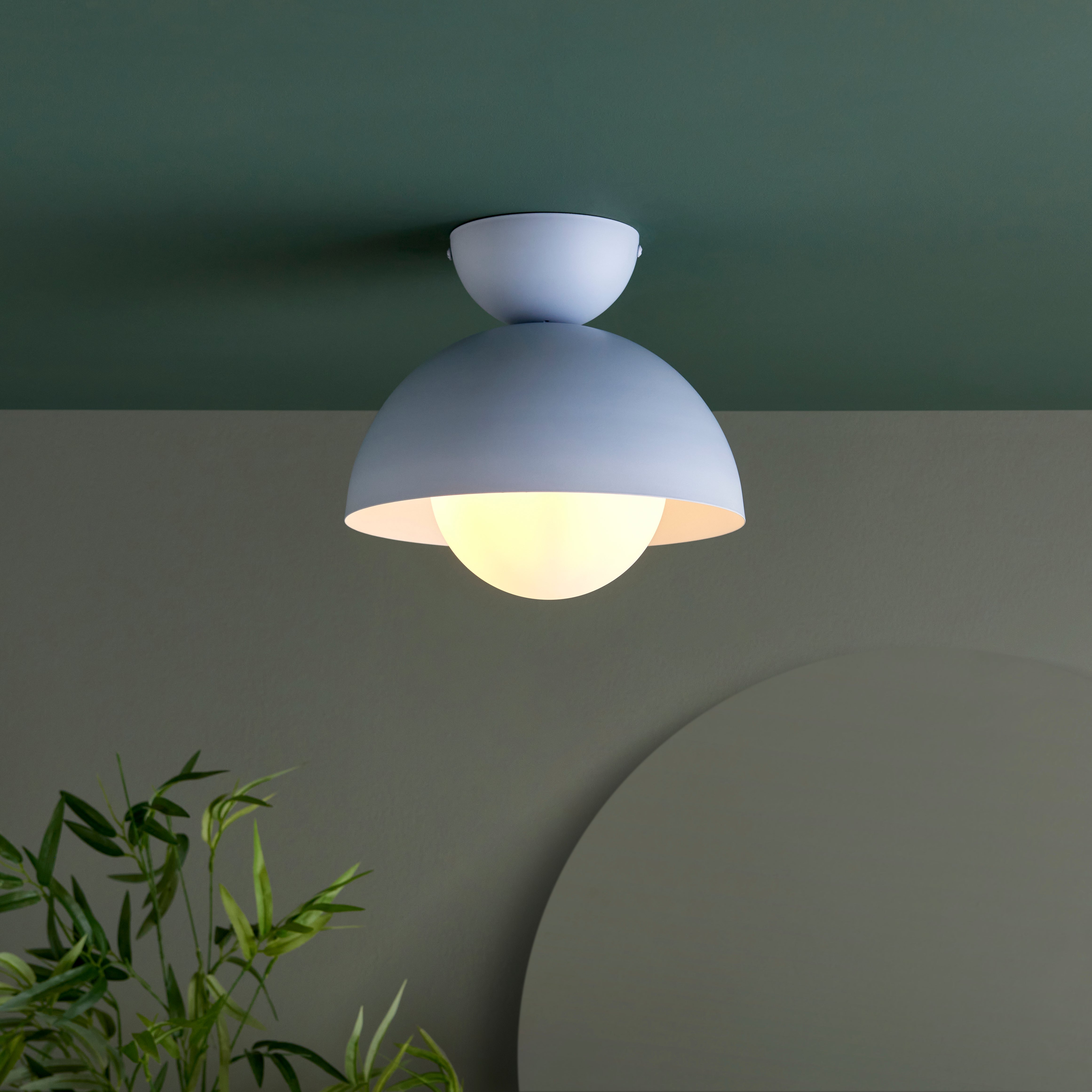 Elements Lunebar Flush Ceiling Light Blue