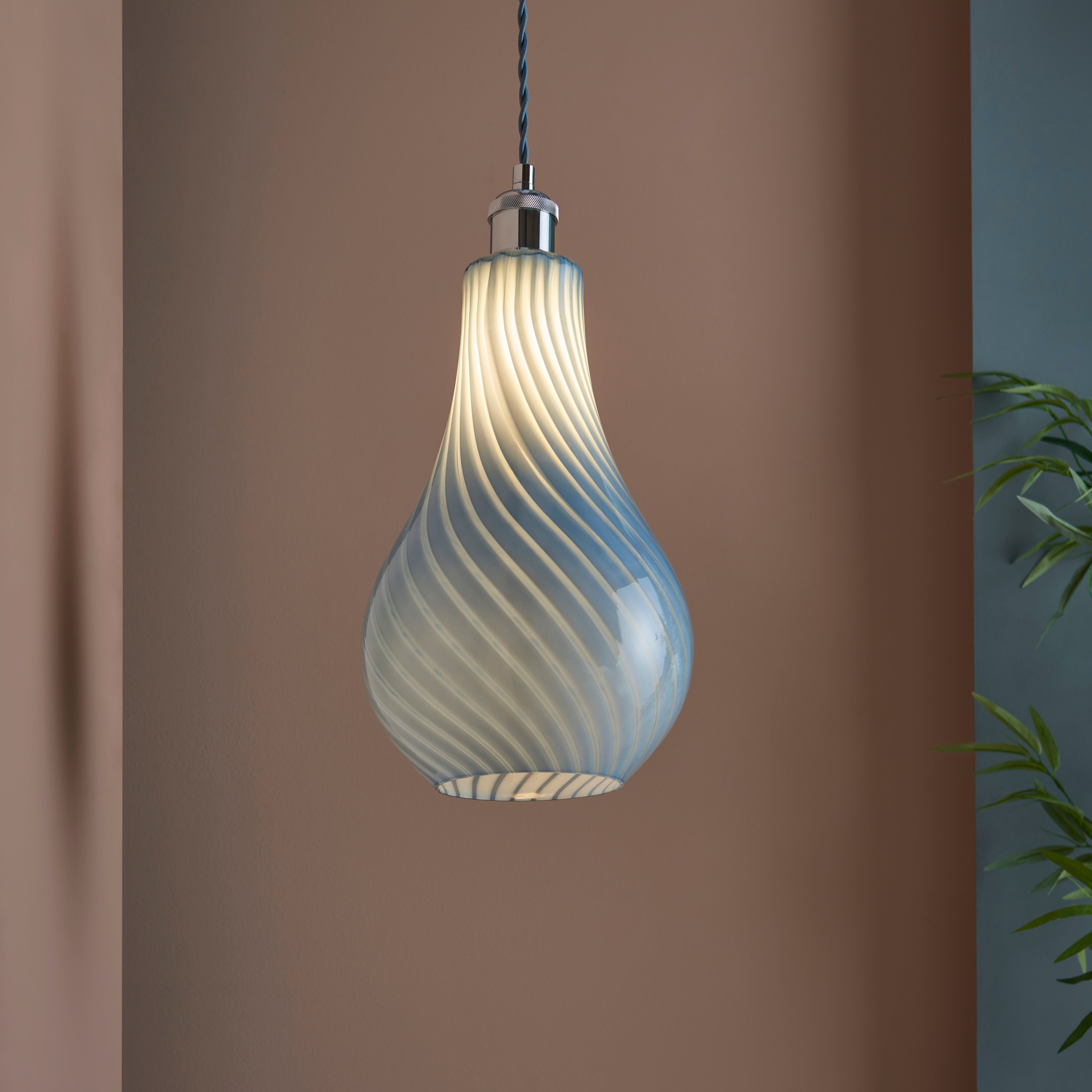 Candy Stripe Pendant Light Blue