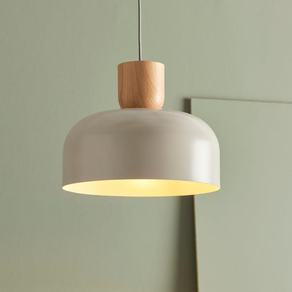 Copenhagen Curved Wood and Metal Easy Fit Pendant image 1 of 6