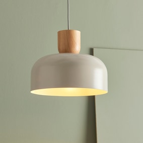 Copenhagen Curved Wood and Metal Easy Fit Pendant