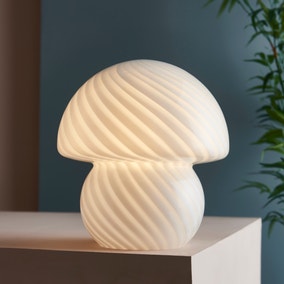 Elements Large Glass Mushroom Table Lamp