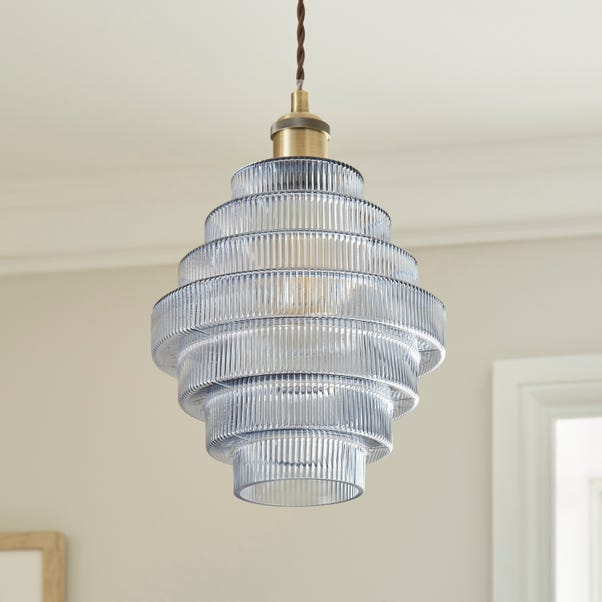 Kiara Fluted Glass Easy Fit Pendant image 1 of 6