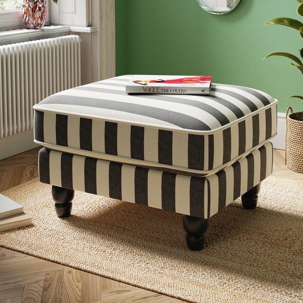 Beatrice Woven Stripe Footstool image 1 of 6
