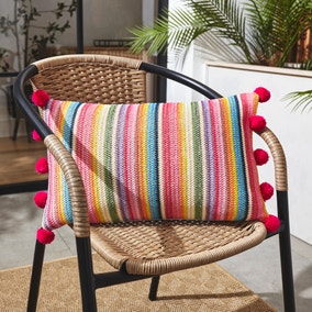 Tropical Woven Stripe Rectangular Outdoor Cushion Cover