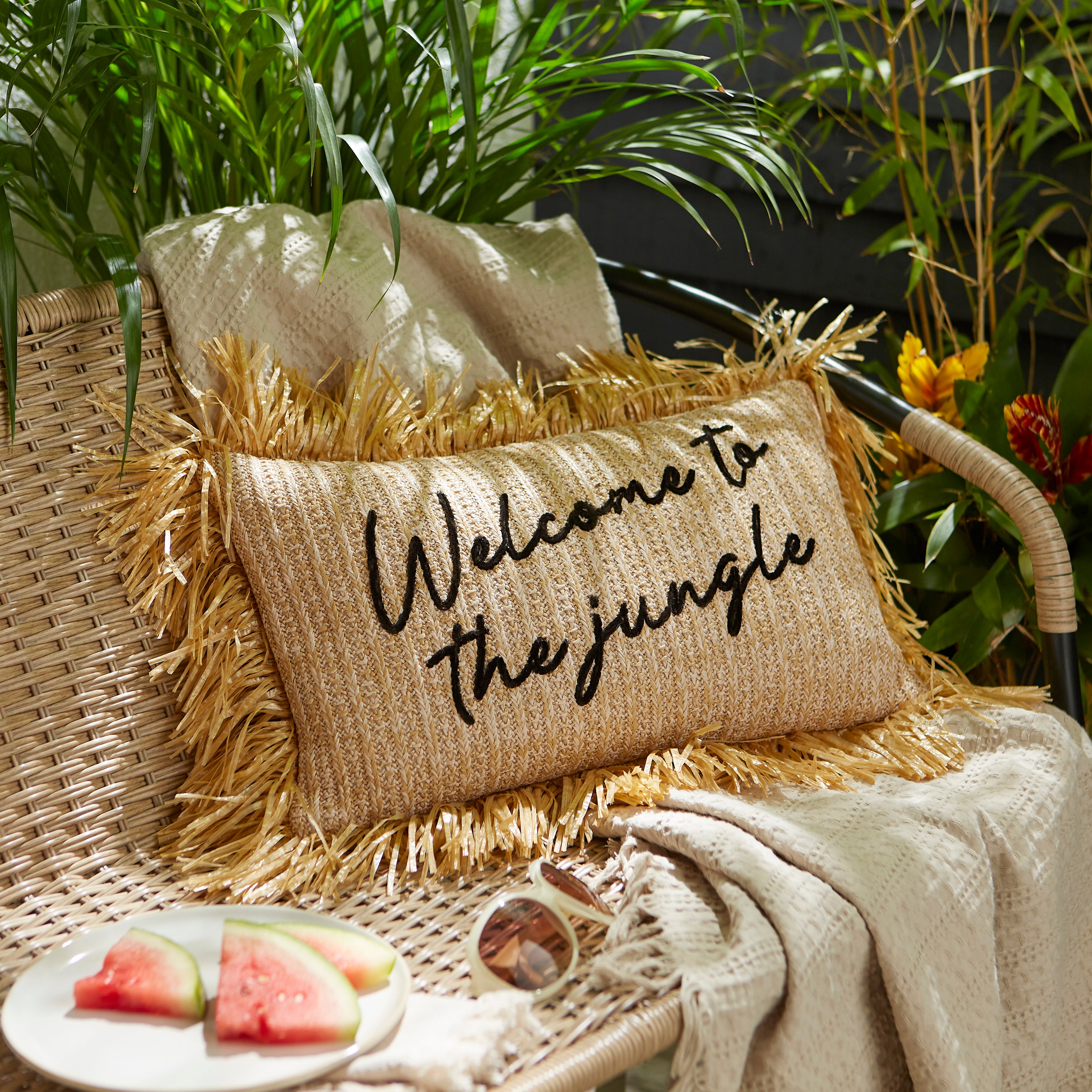 Welcome To The Jungle Rectangular Outdoor Cushion Cover
