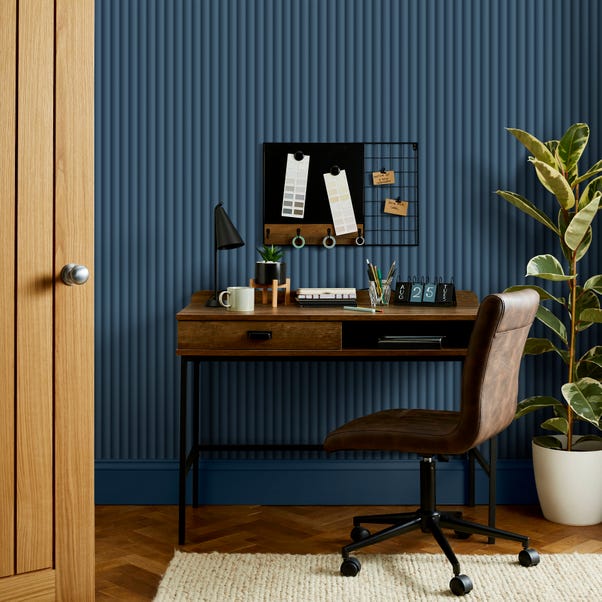 Ribbed Effect Panel Navy Wallpaper image 1 of 4