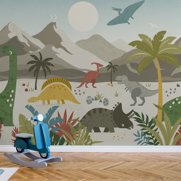Dino Walk Wall Mural Dunelm