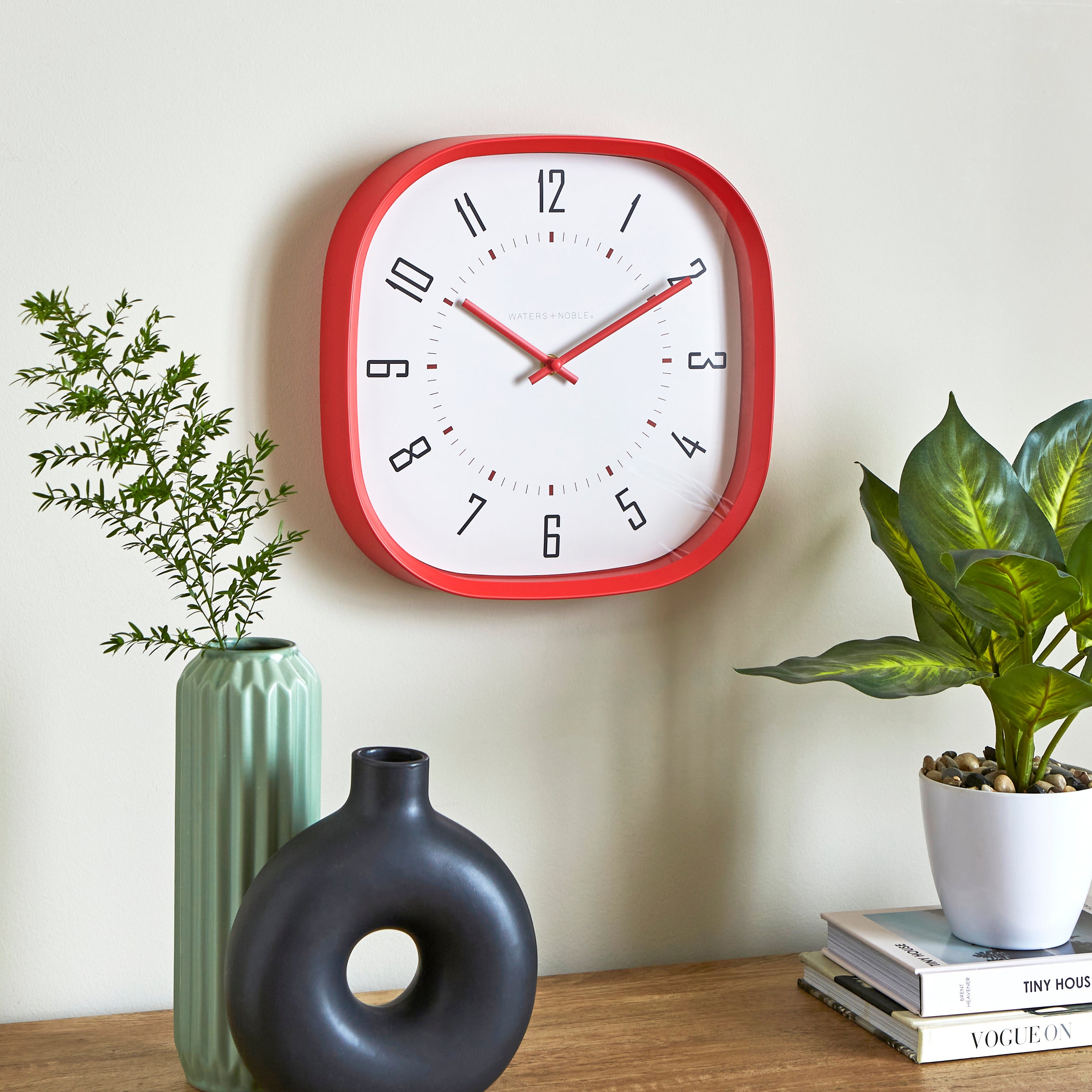 Squoval Wall Clock Red