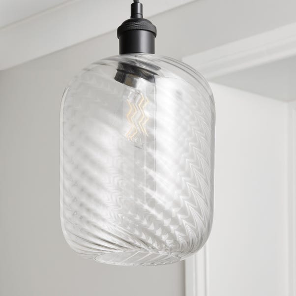 Elodie Ribbed Glass Easy Fit Pendant image 1 of 5
