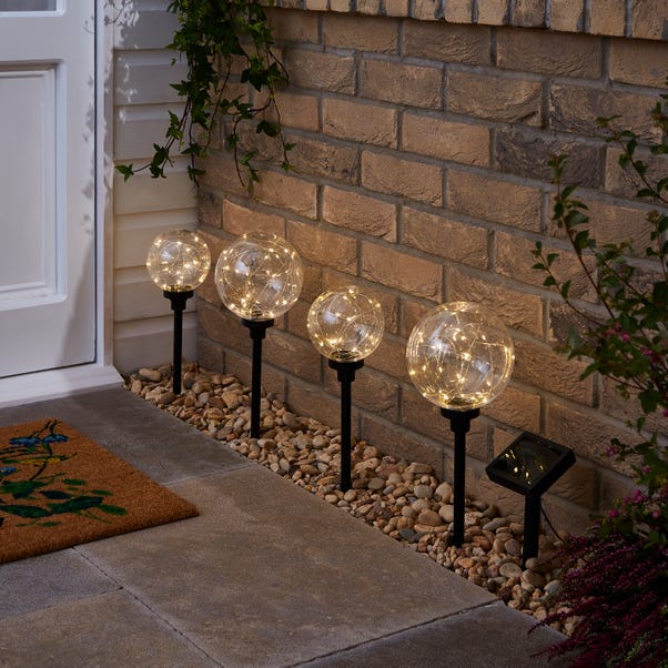 Set of 4 Bauble Stake Lights image 1 of 3