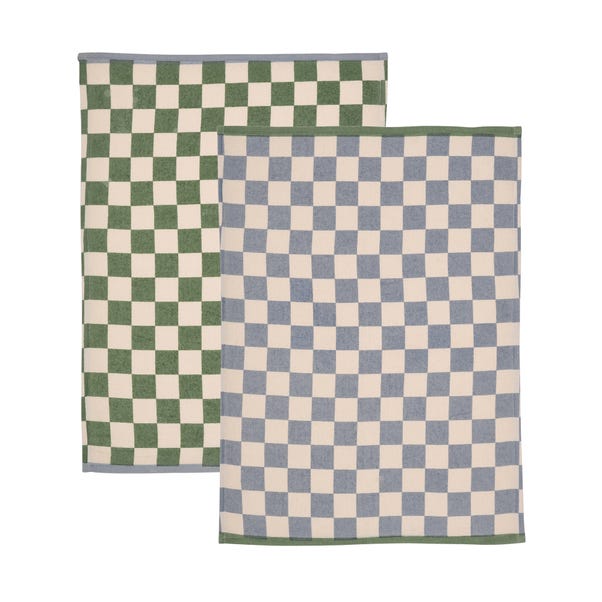 Set of 2 Checkerboard Tea Towels image 1 of 5