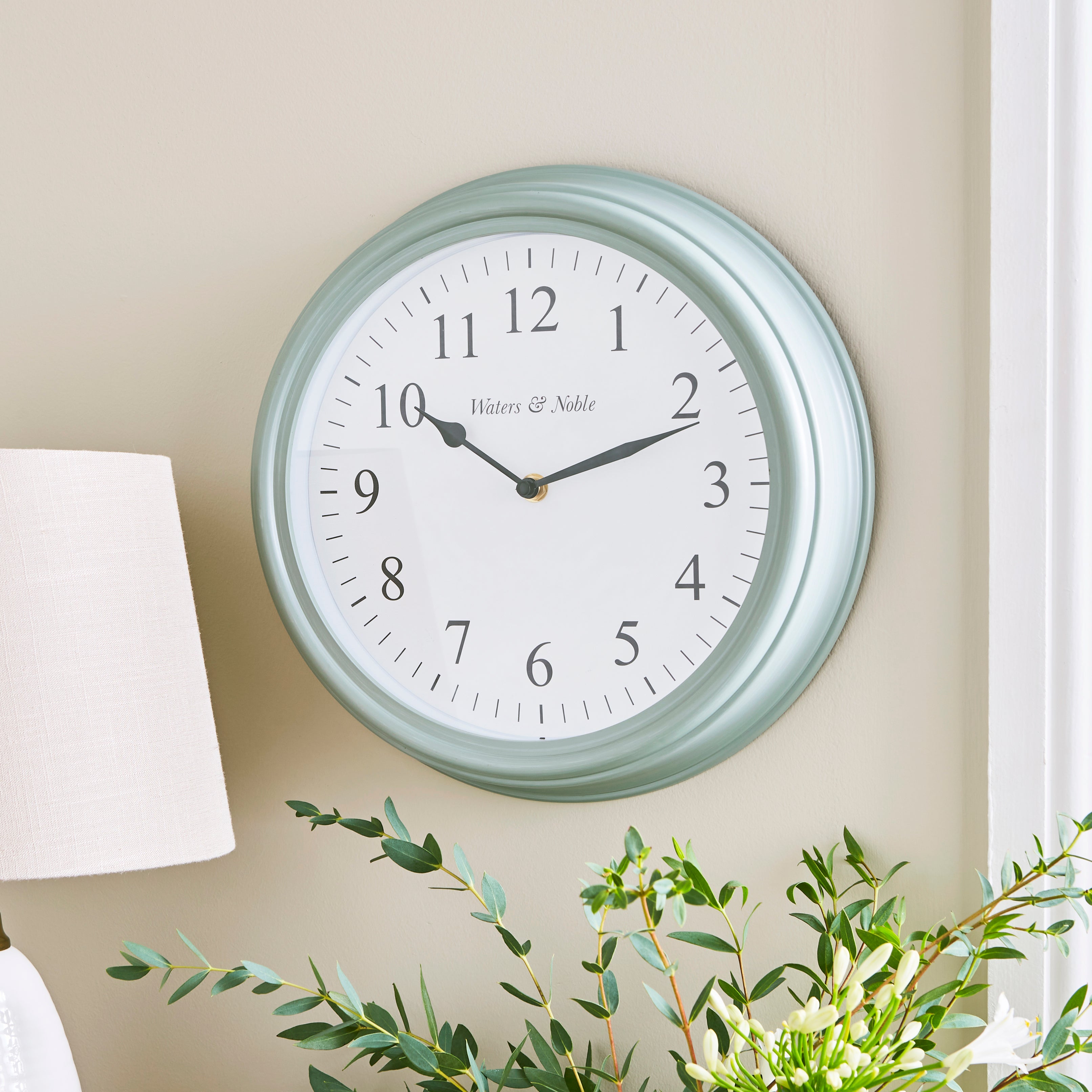 Distressed Indoor Outdoor Wall Clock Sage Green