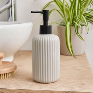 Ceramic Ribbed Soap Dispenser