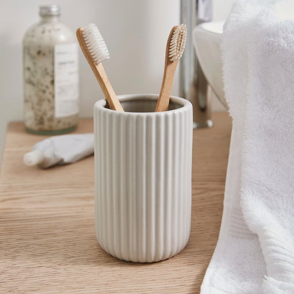 Photo of ceramic ribbed tumbler