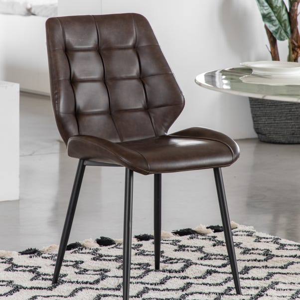 Set of 2 Mesa Faux Leather Dining Chairs image 1 of 5