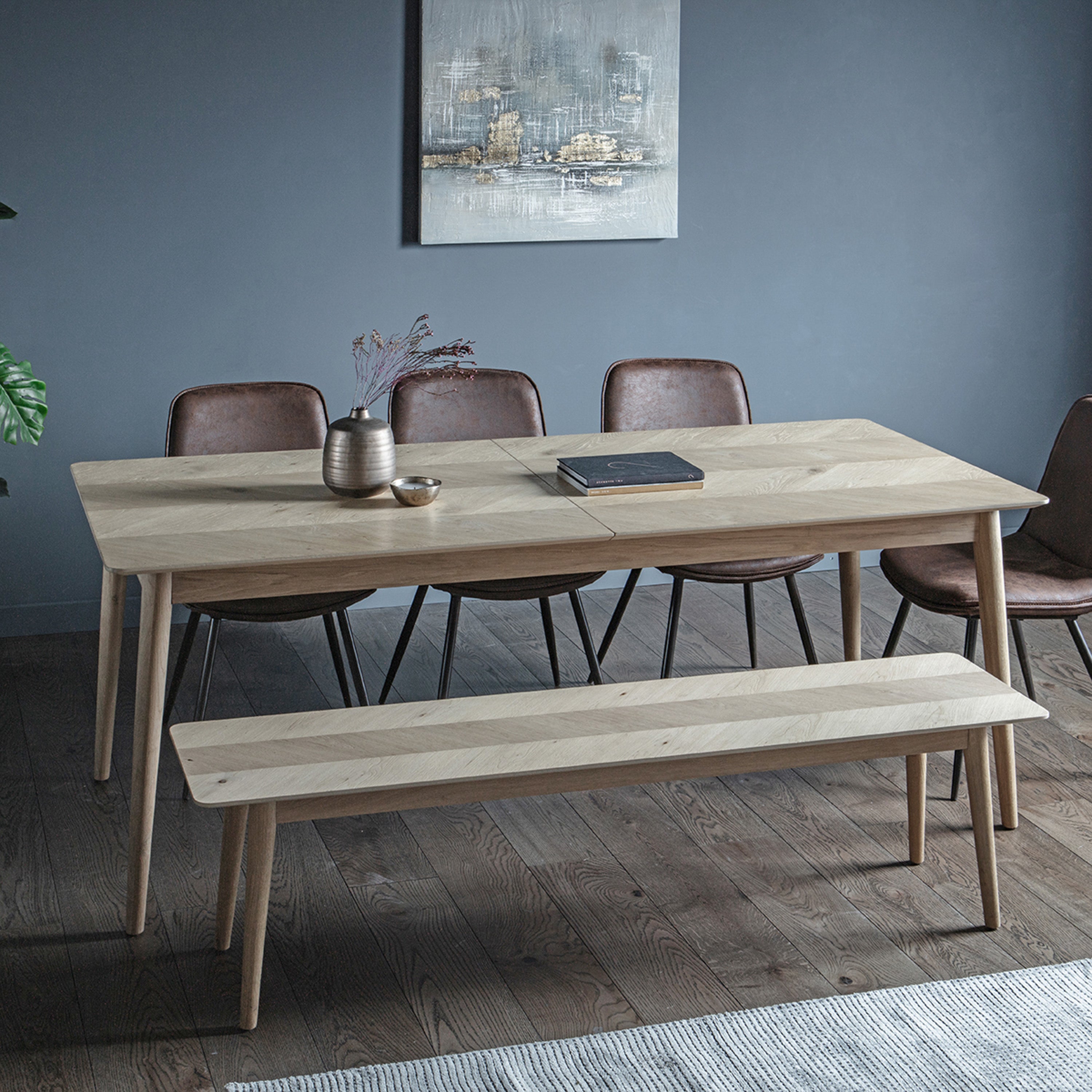 Manila 8 Seater Extendable Dining Table Solid Oak Oak Brown