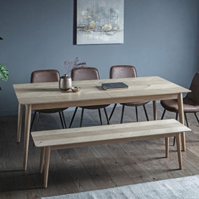 Manila 8 Seater Rectangular Extendable Dining Table, Solid Oak