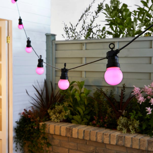 Bright Pink 10 LED Indoor Outdoor String Lights image 1 of 3