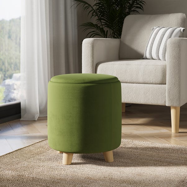 Kirby Velvet Storage Stool with Tray image 1 of 6
