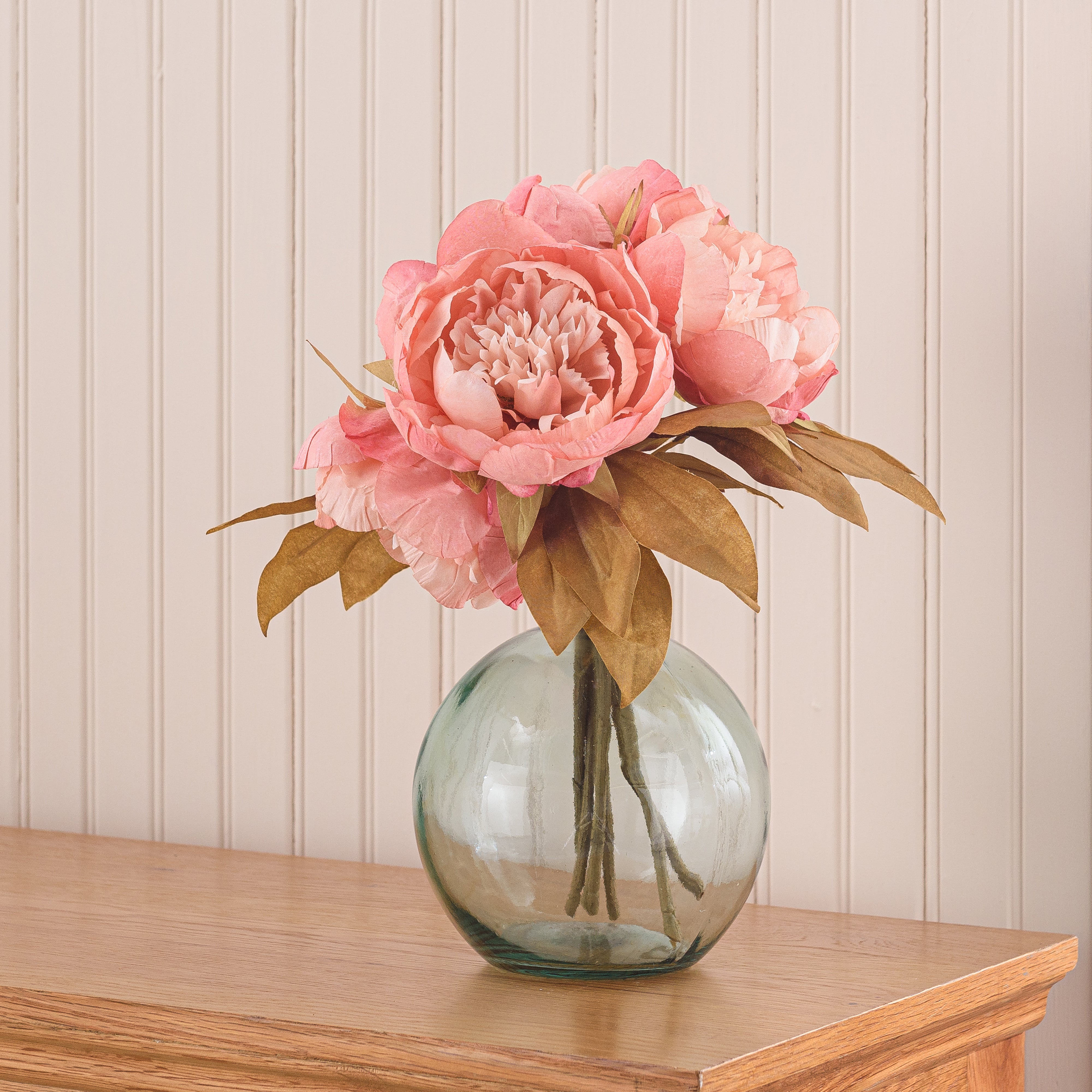 Artificial Dried Pink Peony Bouquet | Dunelm