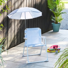 Childrens Blue Chair with Parasol