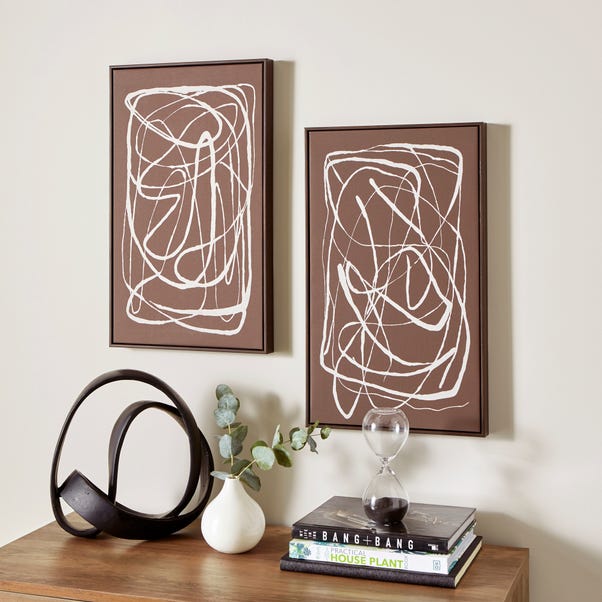 Set of 2 Abstract Framed Canvases image 1 of 3
