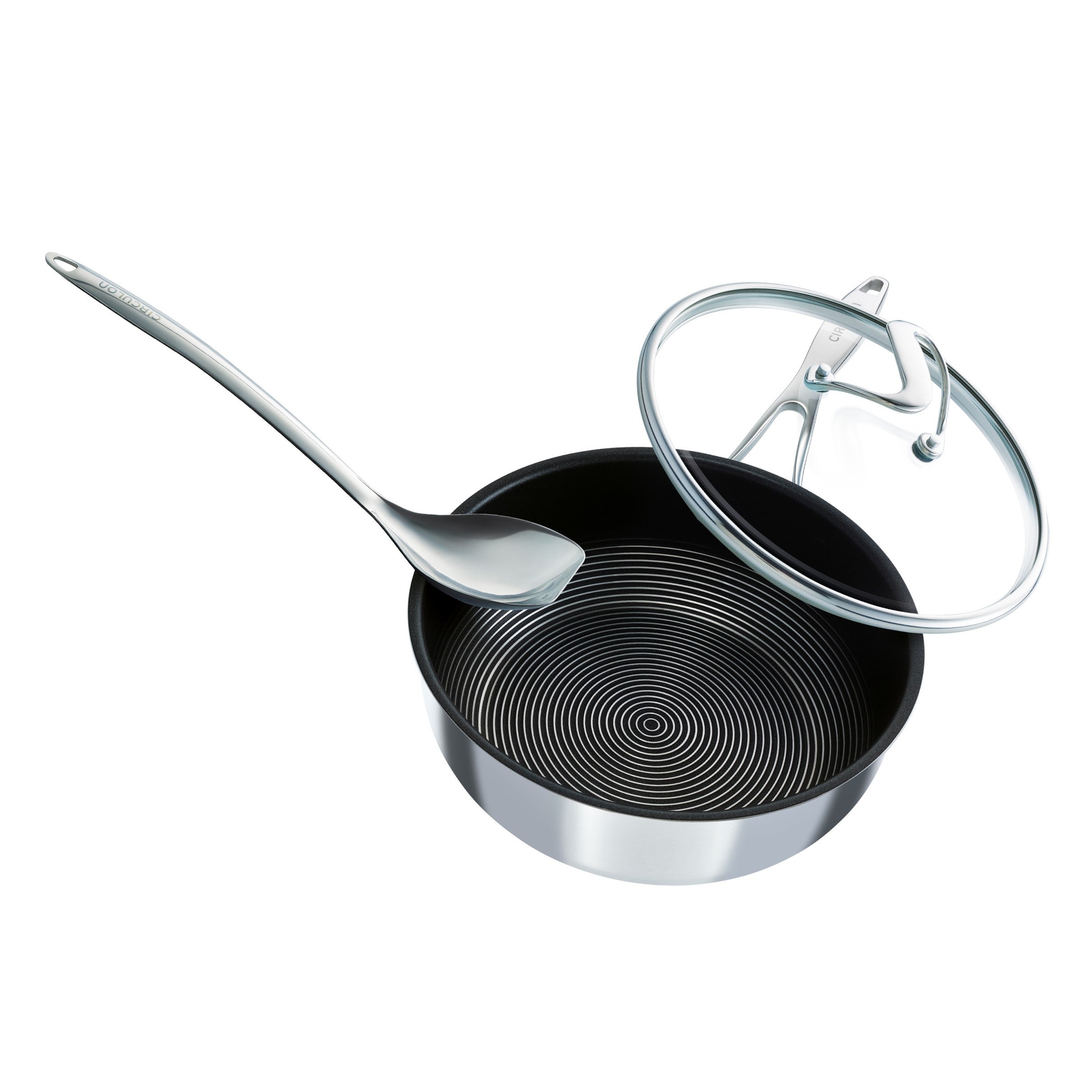 Circulon C Series Non-Stick Tri-Ply Stainless Steel Chef Pan with Lid, 24cm