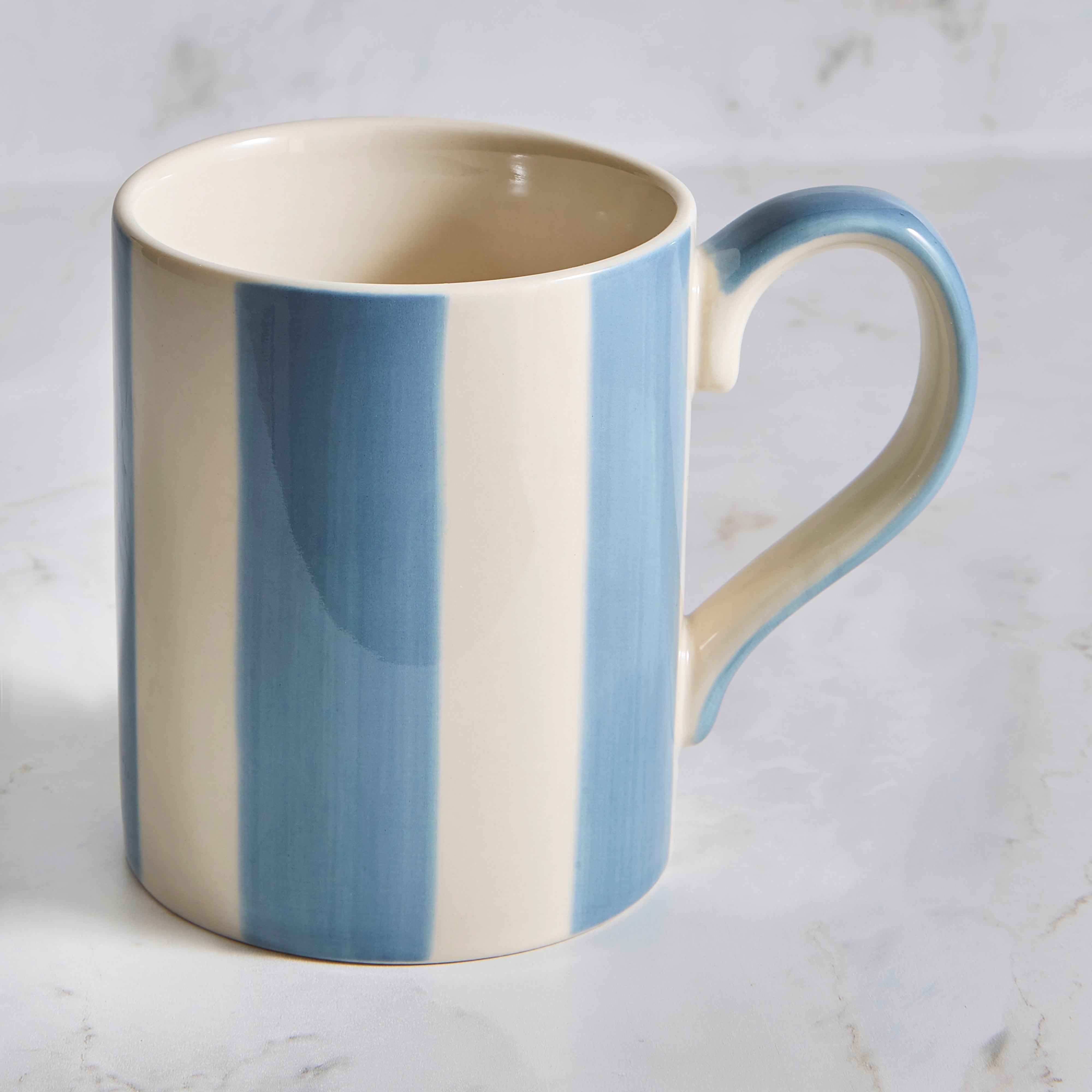 Hand Painted Blue Stripe Mug
