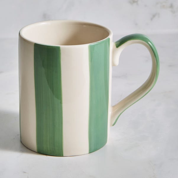 Hand Painted Green Stripe Mug image 1 of 2